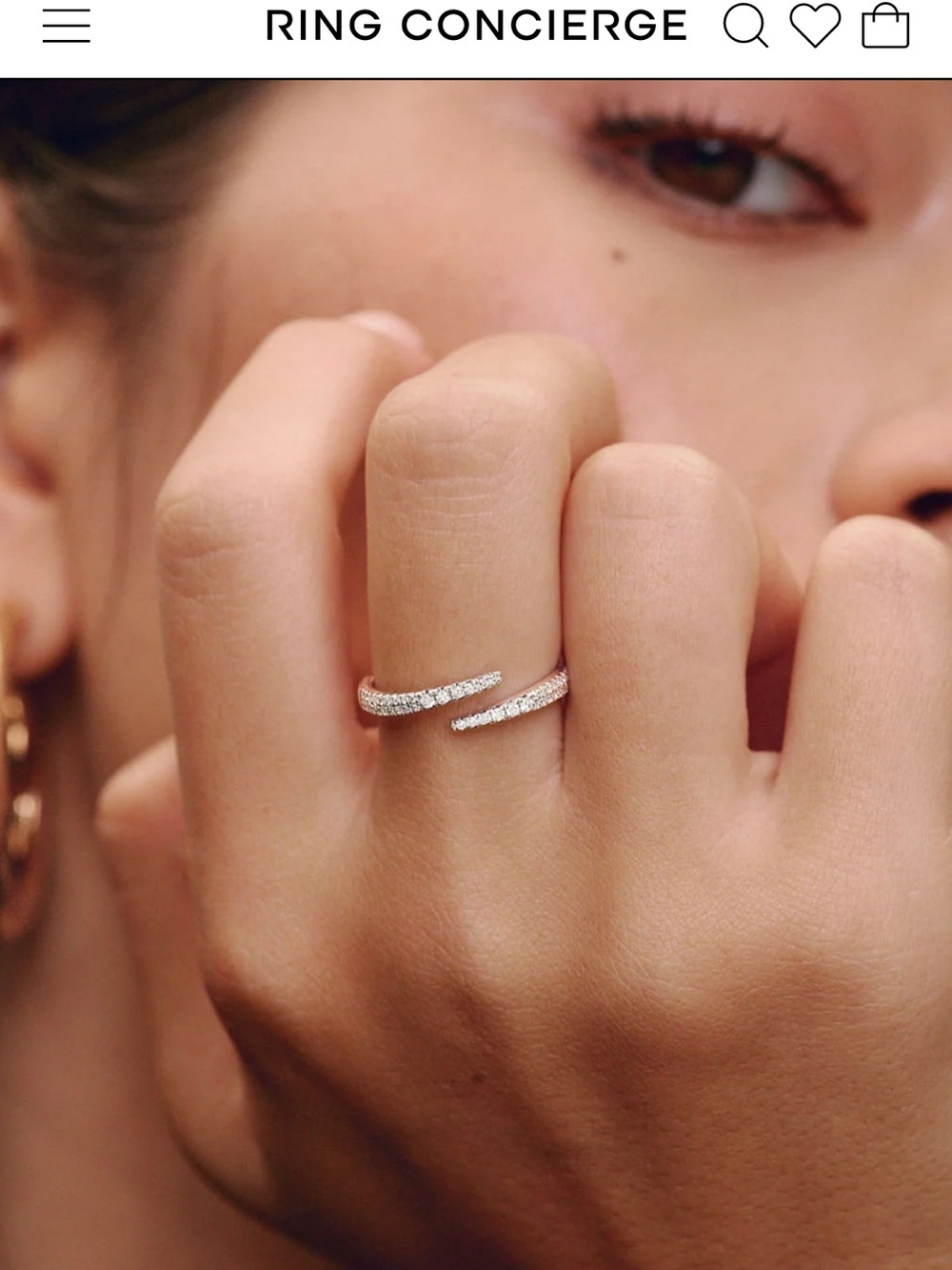 Ring Concierge White Gold Pavé Open Wrap Ring